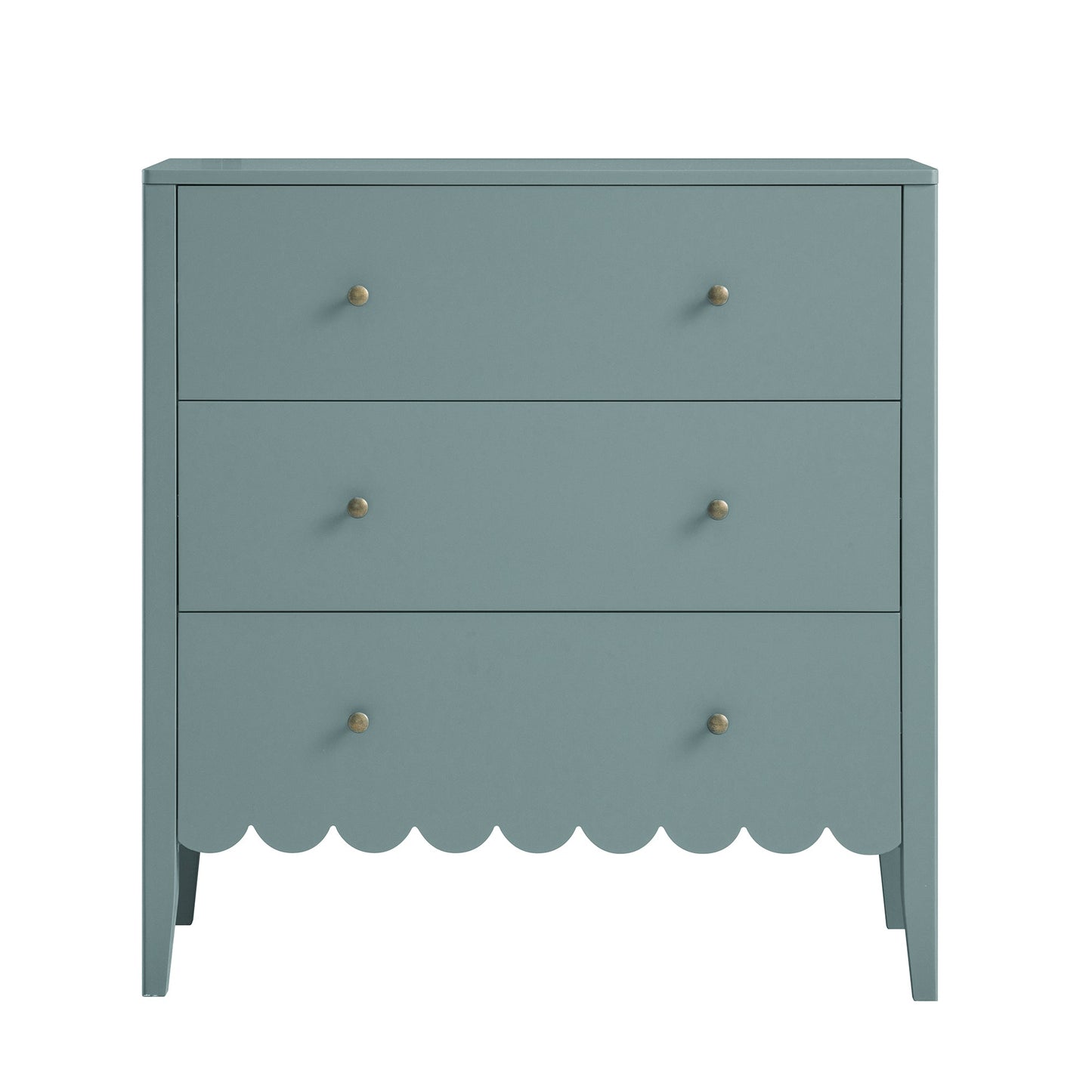 Commode 3 tiroirs à bords festonnés Henley, épicéa bleu