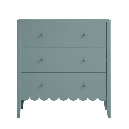Commode 3 tiroirs à bords festonnés Henley, épicéa bleu