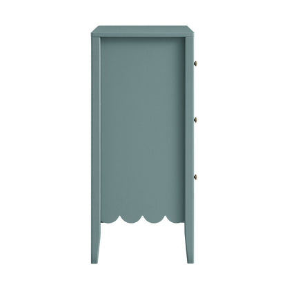 Commode 3 tiroirs à bords festonnés Henley, épicéa bleu