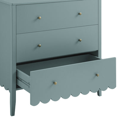Commode 3 tiroirs à bords festonnés Henley, épicéa bleu