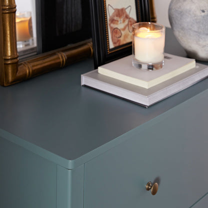 Commode 3 tiroirs à bords festonnés Henley, épicéa bleu