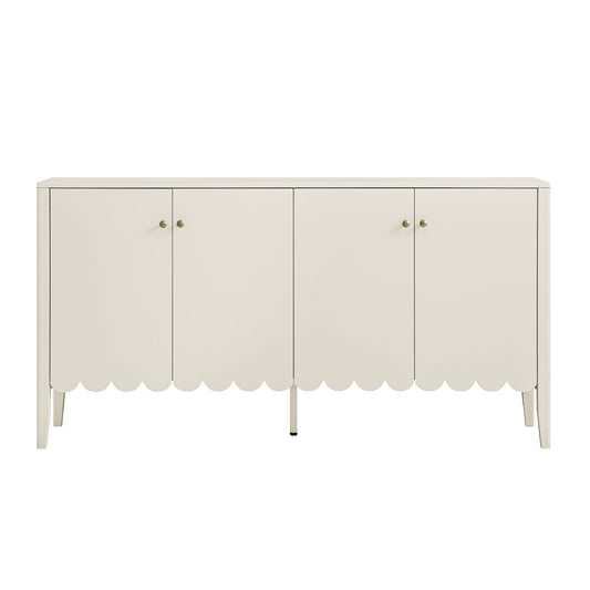 Buffet Henley à bords festonnés, 150 cm de large, sable clair