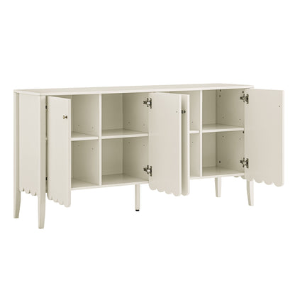 Buffet Henley à bords festonnés, 150 cm de large, sable clair