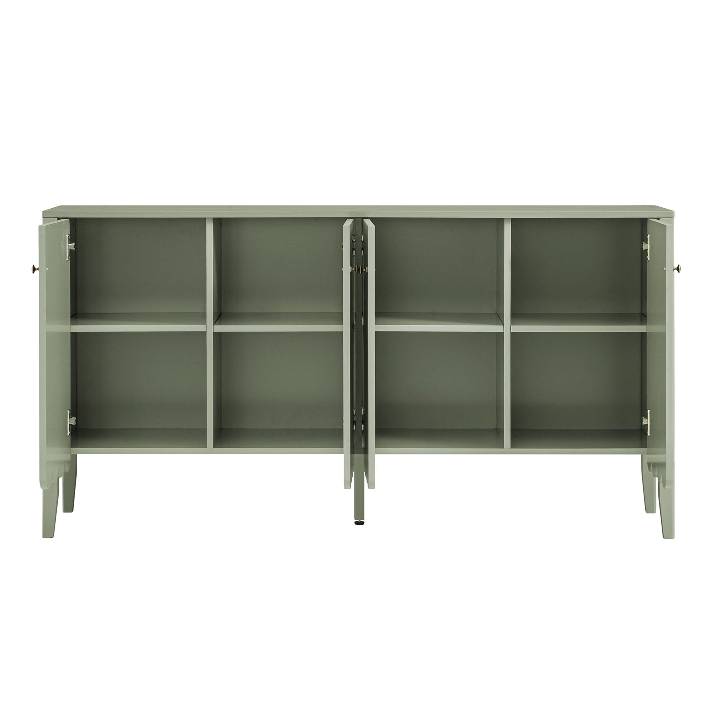 Buffet Henley à bords festonnés, 150 cm de large, vert sauge