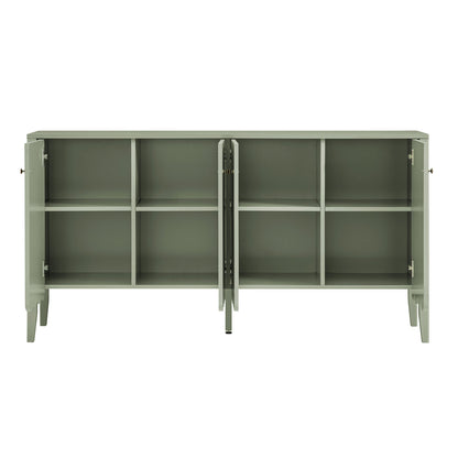 Buffet Henley à bords festonnés, 150 cm de large, vert sauge