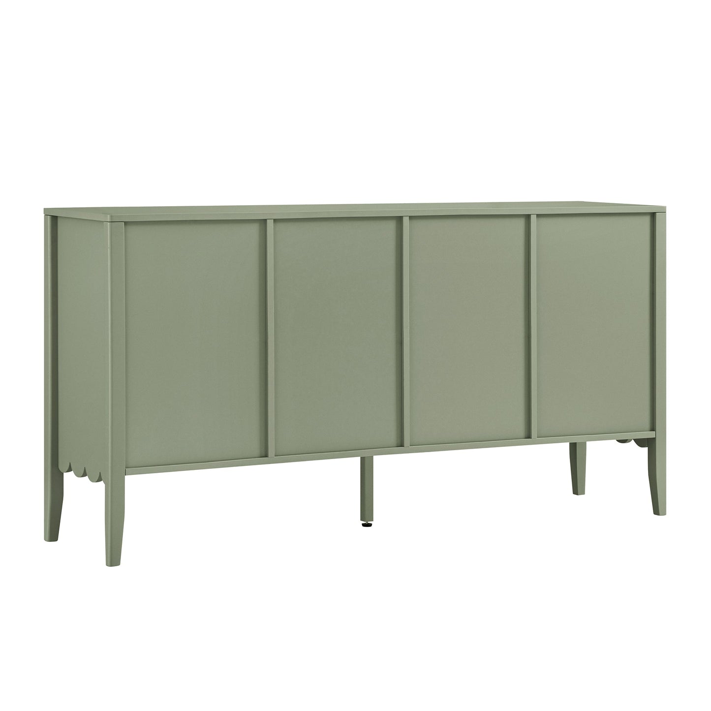 Buffet Henley à bords festonnés, 150 cm de large, vert sauge