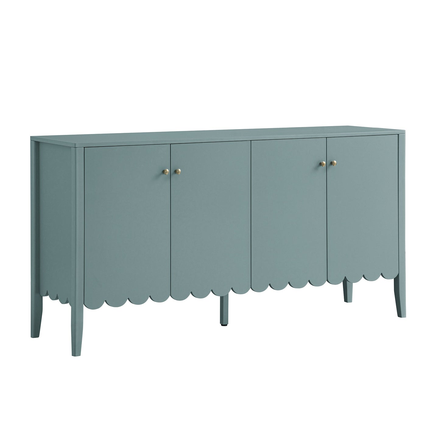 Buffet Henley à bords festonnés, 150 cm de large, épicéa bleu