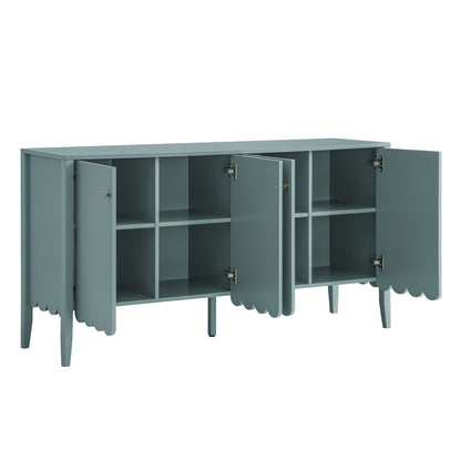 Buffet Henley à bords festonnés, 150 cm de large, épicéa bleu