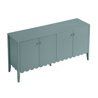 Buffet Henley à bords festonnés, 150 cm de large, épicéa bleu