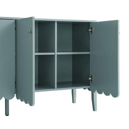 Buffet Henley à bords festonnés, 150 cm de large, épicéa bleu