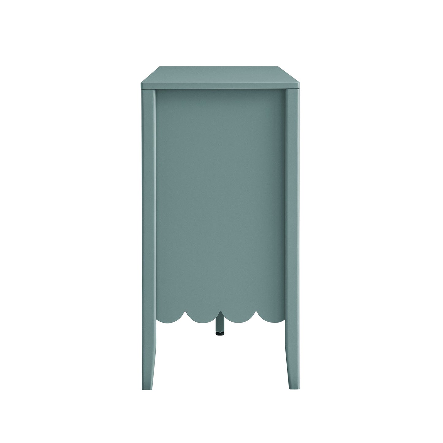 Buffet Henley à bords festonnés, 150 cm de large, avec étagère ouverte, épicéa bleu