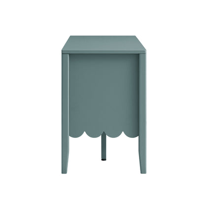 Meuble TV Henley à bords festonnés, 150 cm de large, épicéa bleu