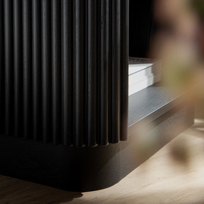 Table de chevet Maru à 1 tiroir, noire