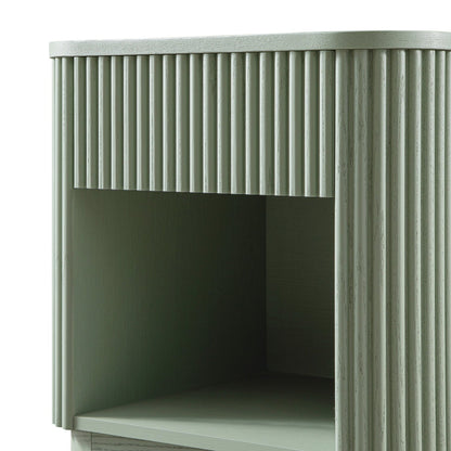 Table de chevet Maru à 1 tiroir, vert sauge