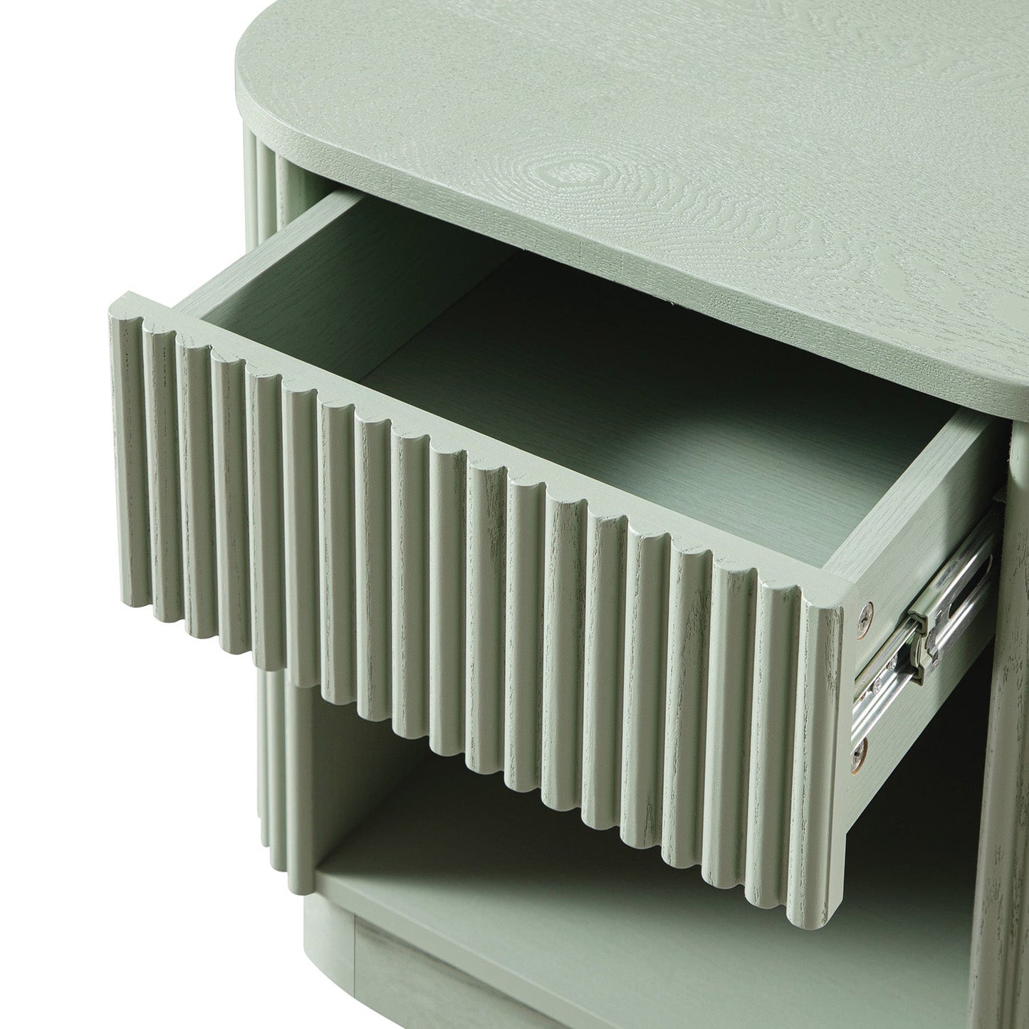 Table de chevet Maru à 1 tiroir, vert sauge