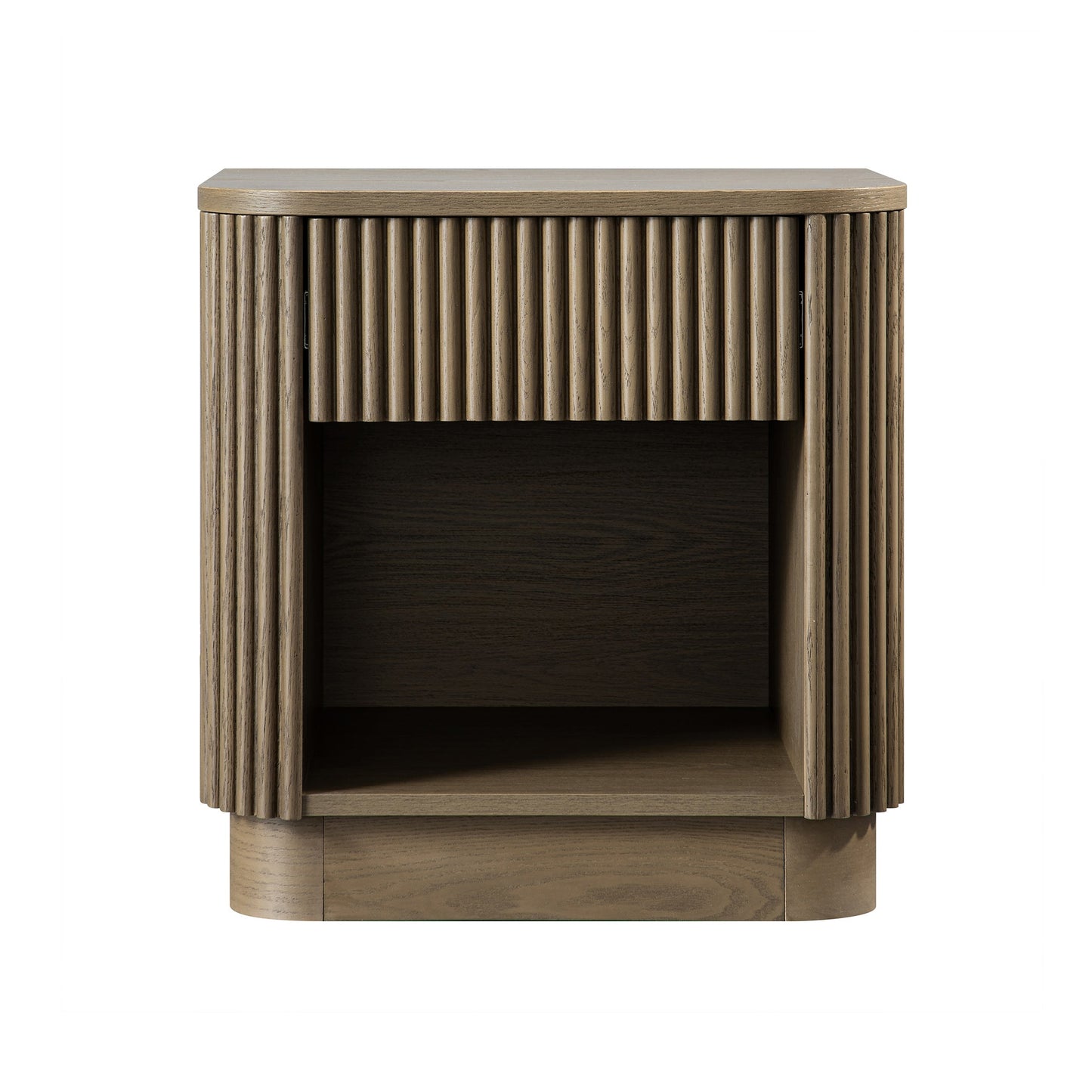 Table de chevet Maru à 1 tiroir, chêne argenté