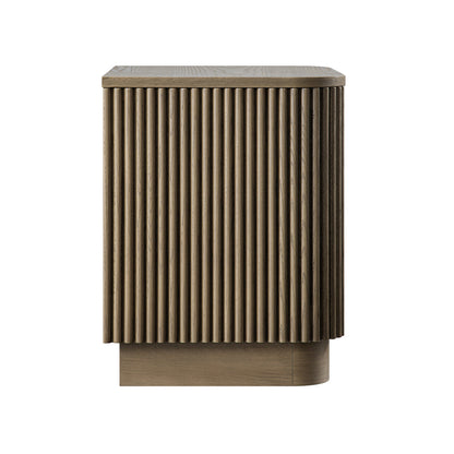 Table de chevet Maru à 1 tiroir, chêne argenté