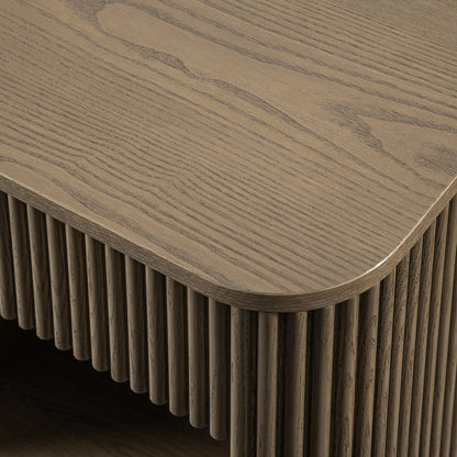 Table de chevet Maru à 1 tiroir, chêne argenté