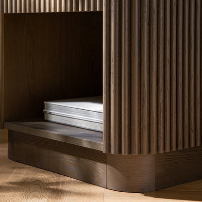 Table de chevet Maru à 1 tiroir, chêne argenté