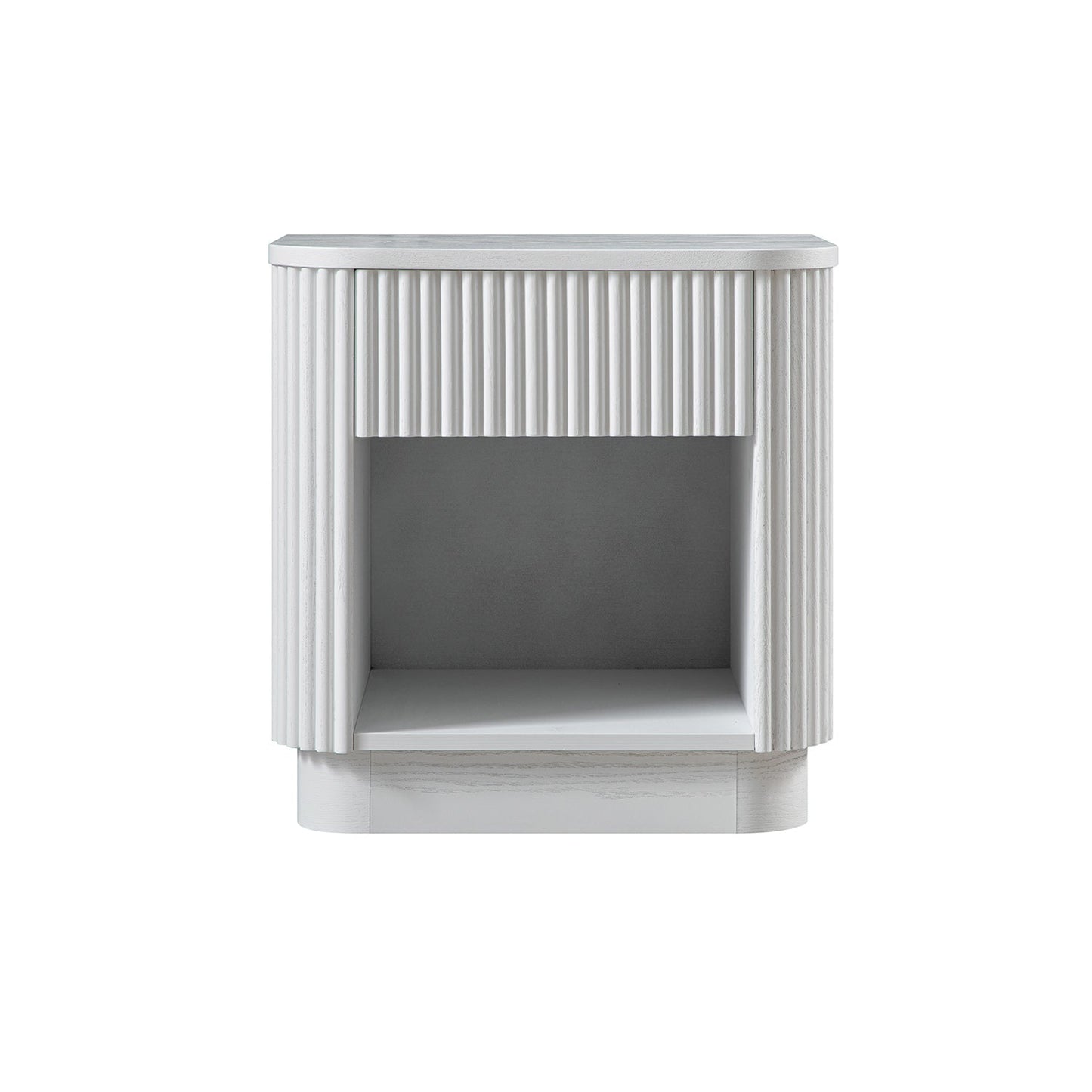 Table de chevet Maru à 1 tiroir, blanc délavé