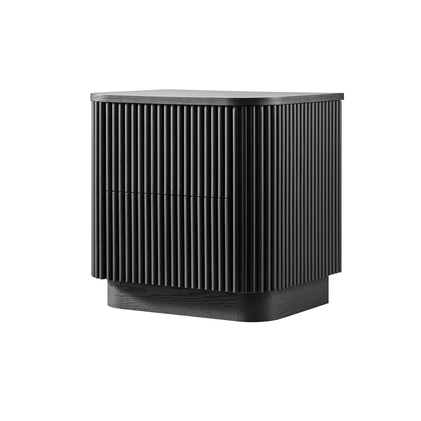 Table de chevet Maru à 2 tiroirs, noire