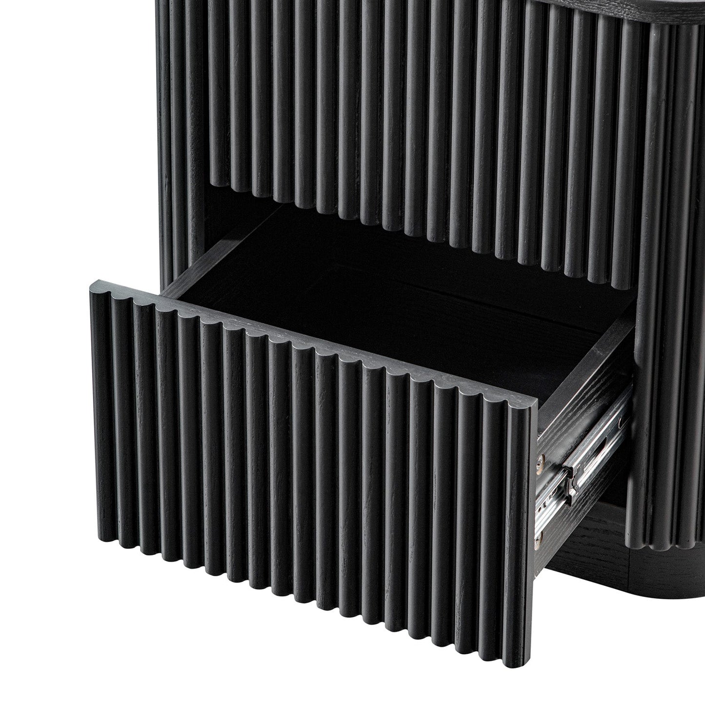 Table de chevet Maru à 2 tiroirs, noire