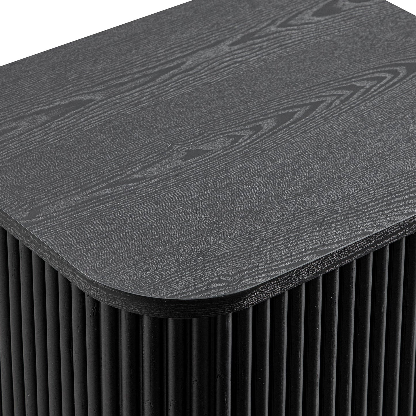 Table de chevet Maru à 2 tiroirs, noire