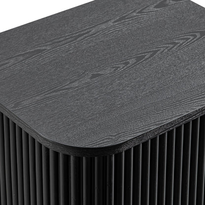 Table de chevet Maru à 2 tiroirs, noire