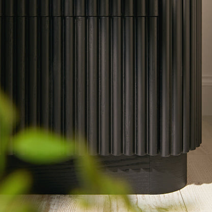 Table de chevet Maru à 2 tiroirs, noire