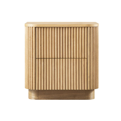 Table de chevet Maru à 2 tiroirs, chêne