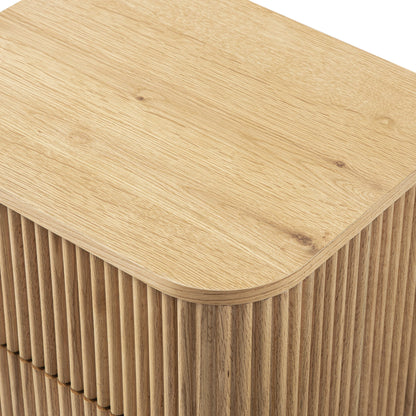 Table de chevet Maru à 2 tiroirs, chêne