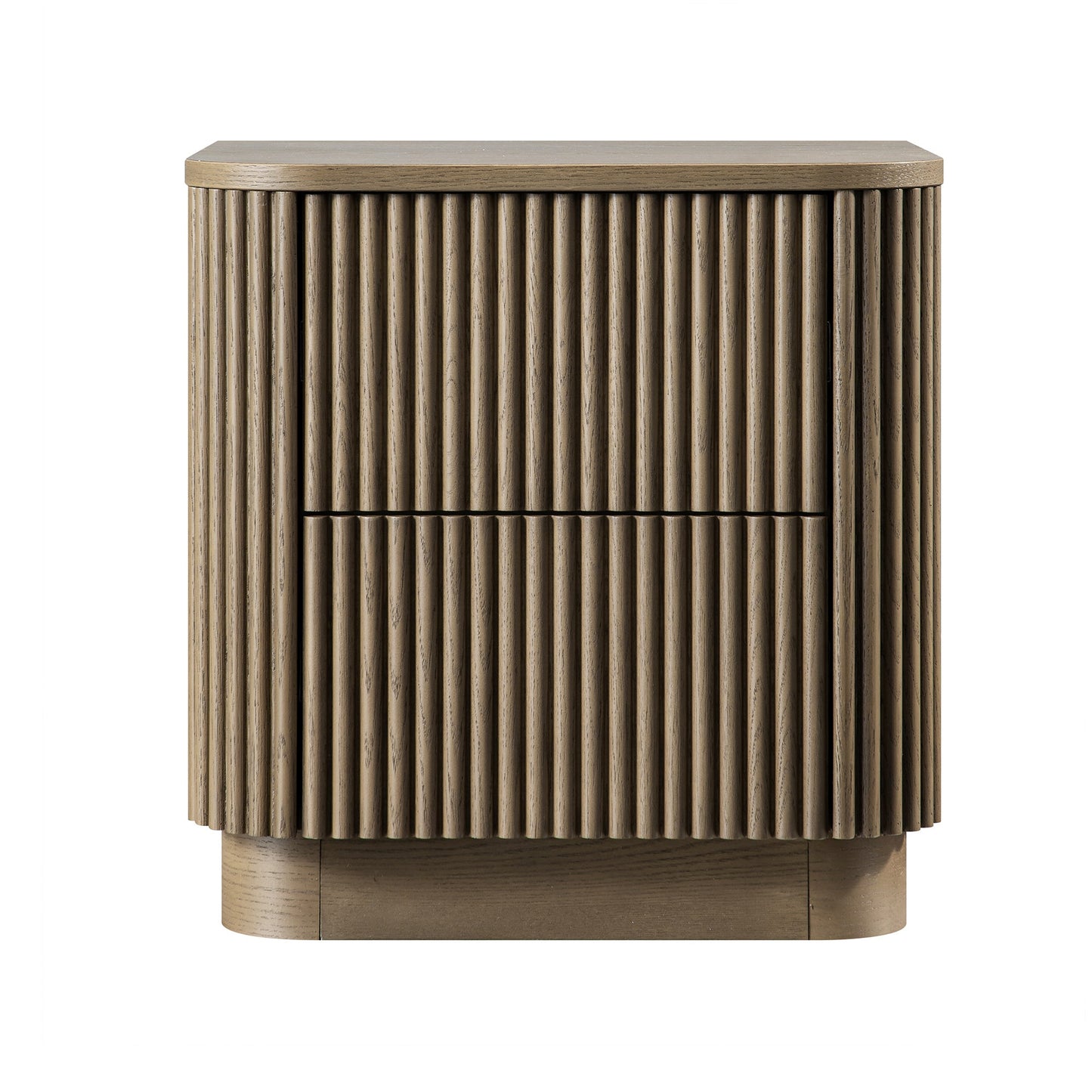 Table de chevet Maru à 2 tiroirs, chêne argenté