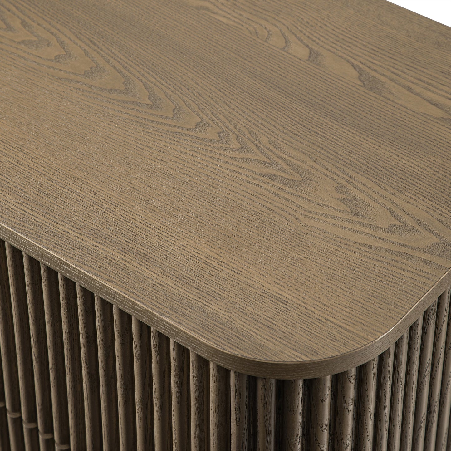 Table de chevet Maru à 2 tiroirs, chêne argenté