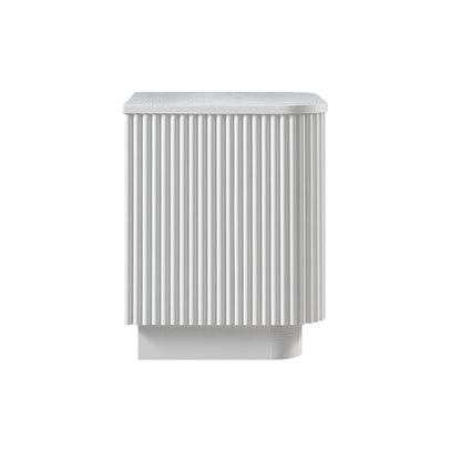 Table de chevet Maru à 2 tiroirs, blanc délavé