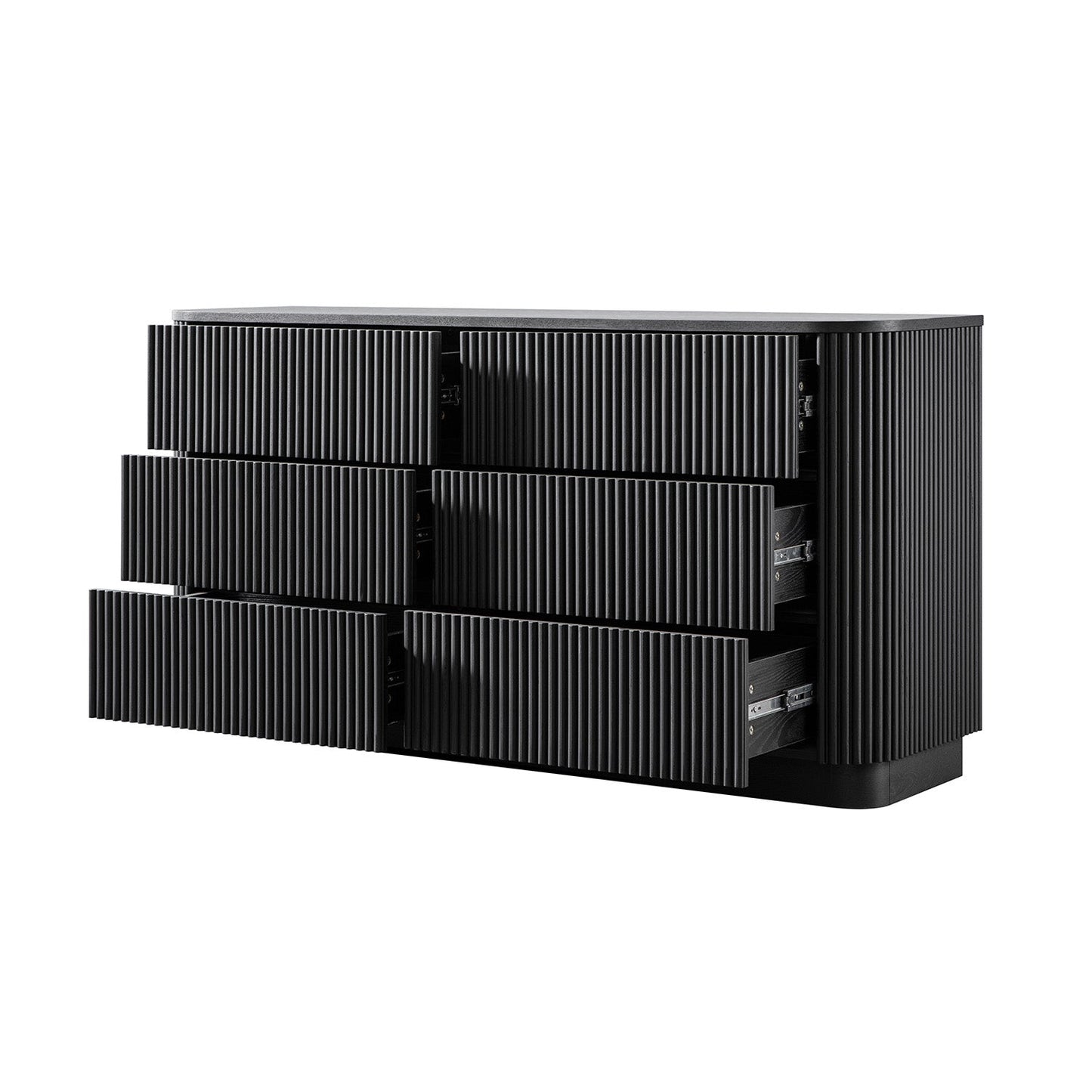 Commode Maru à 6 tiroirs, noire