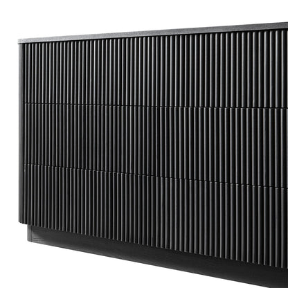 Commode Maru à 6 tiroirs, noire