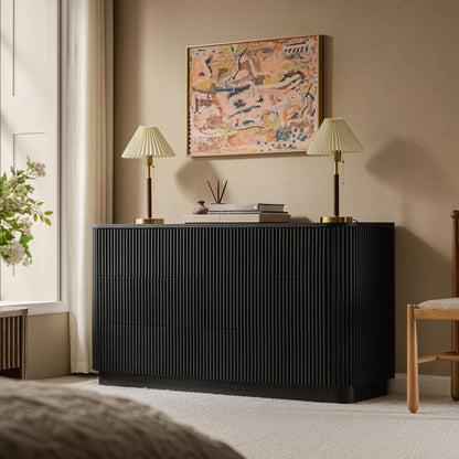 Commode Maru à 6 tiroirs, noire