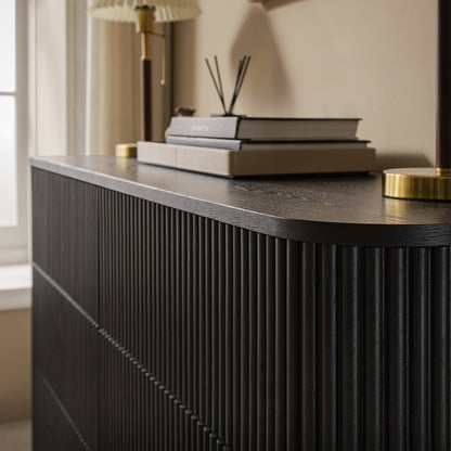 Commode Maru à 6 tiroirs, noire