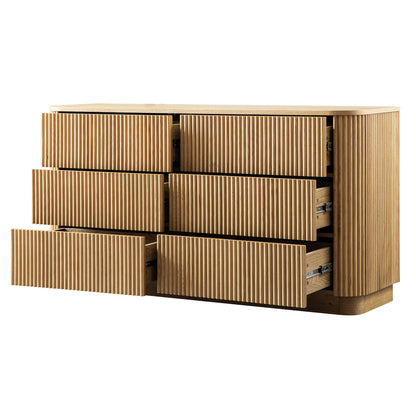 Commode Maru à 6 tiroirs, chêne