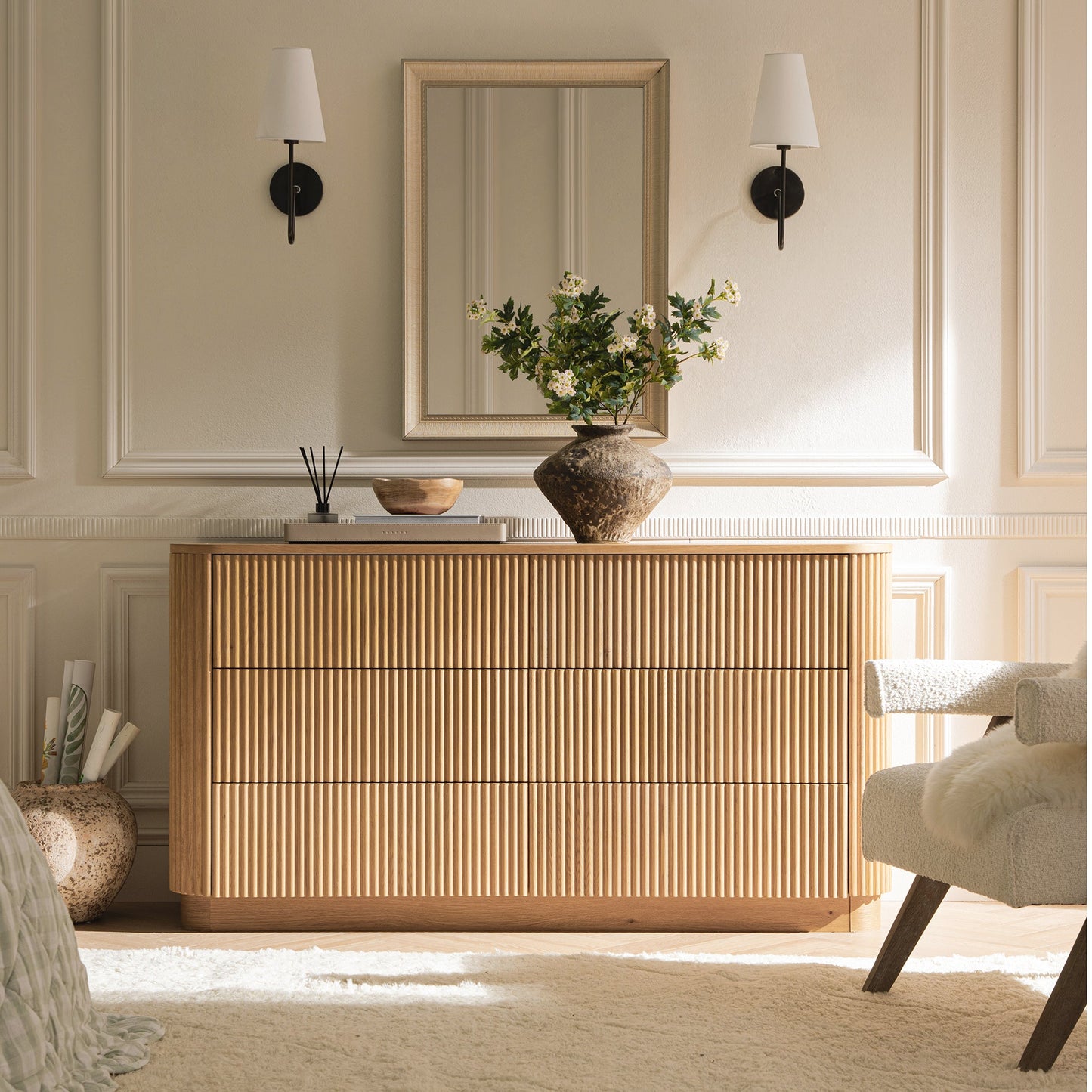 Commode Maru à 6 tiroirs, chêne