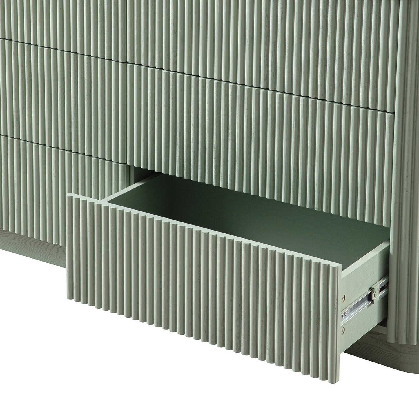 Commode 6 tiroirs Maru, vert sauge