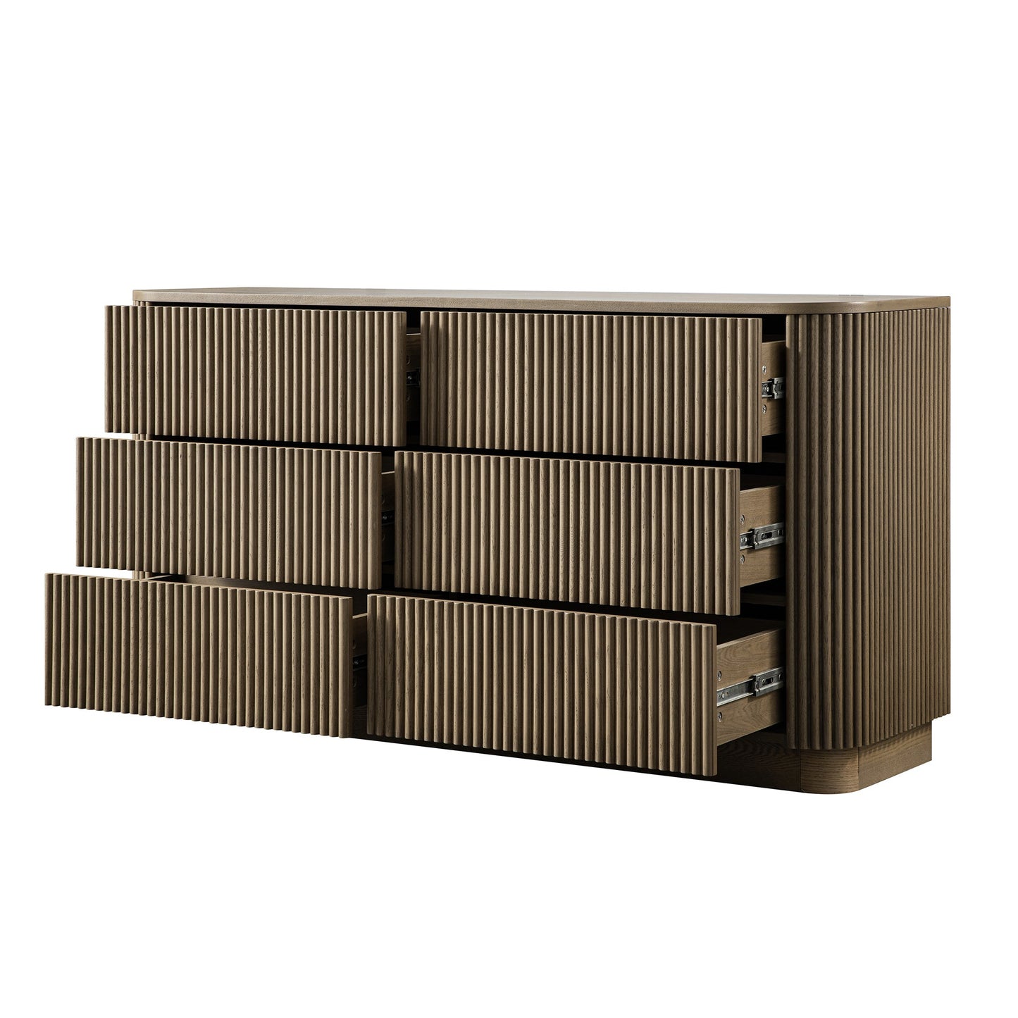 Commode Maru à 6 tiroirs, chêne argenté