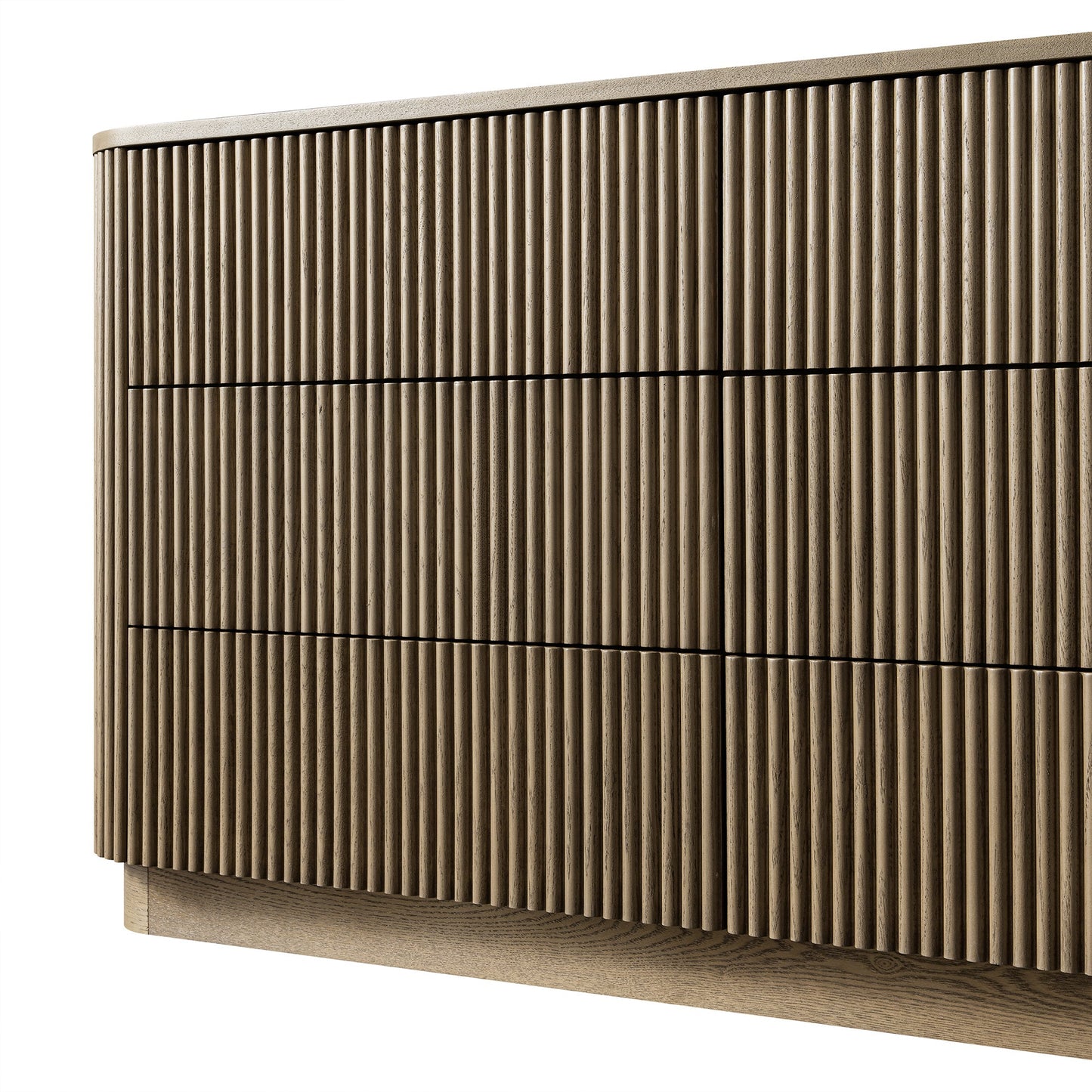 Commode Maru à 6 tiroirs, chêne argenté