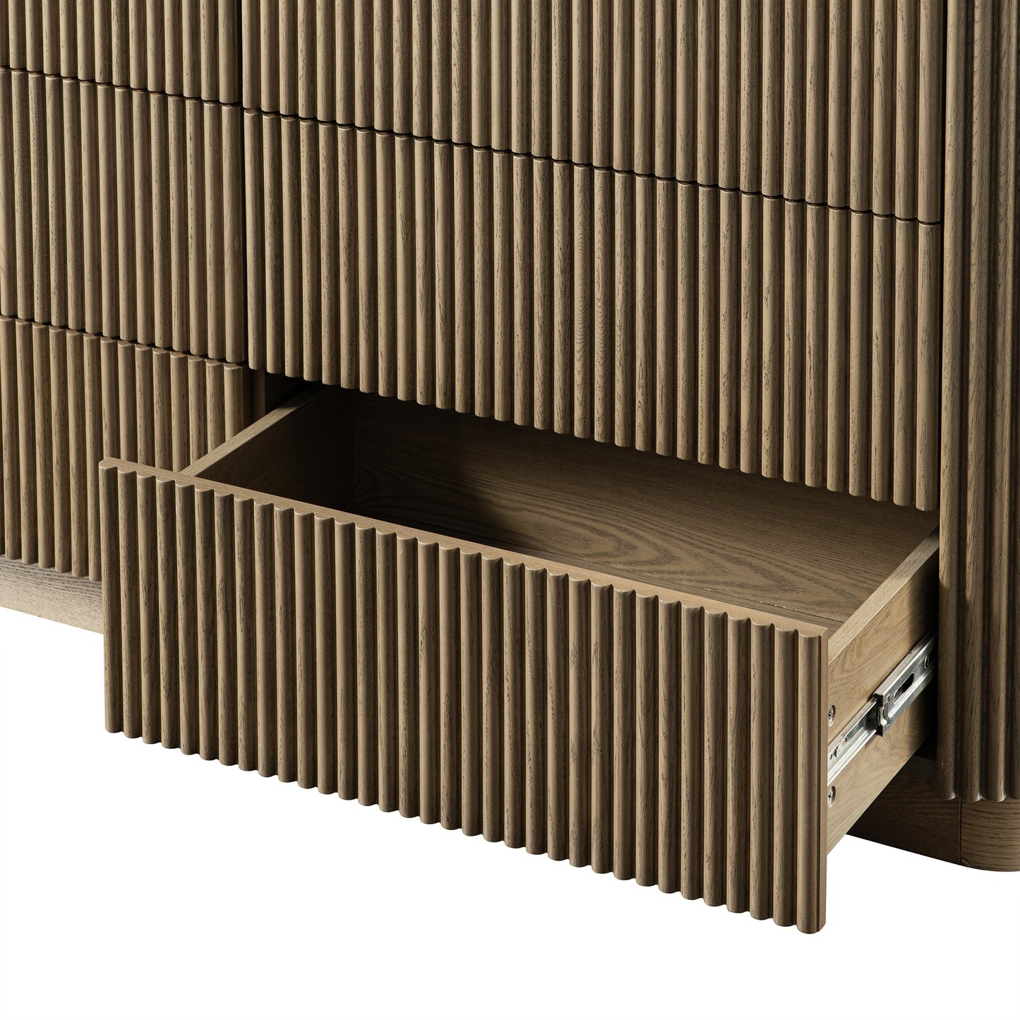 Commode Maru à 6 tiroirs, chêne argenté