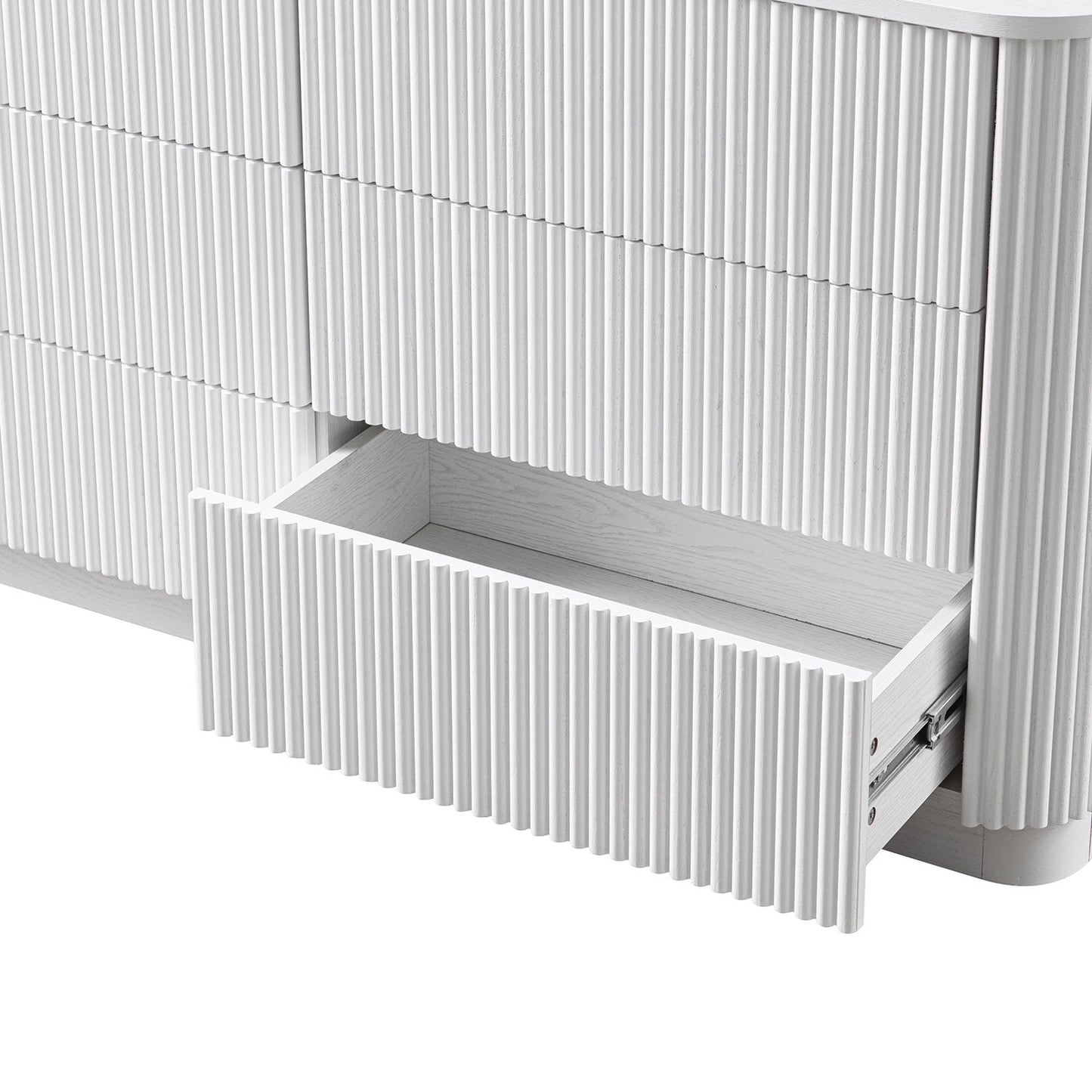 Commode Maru à 6 tiroirs, blanc délavé