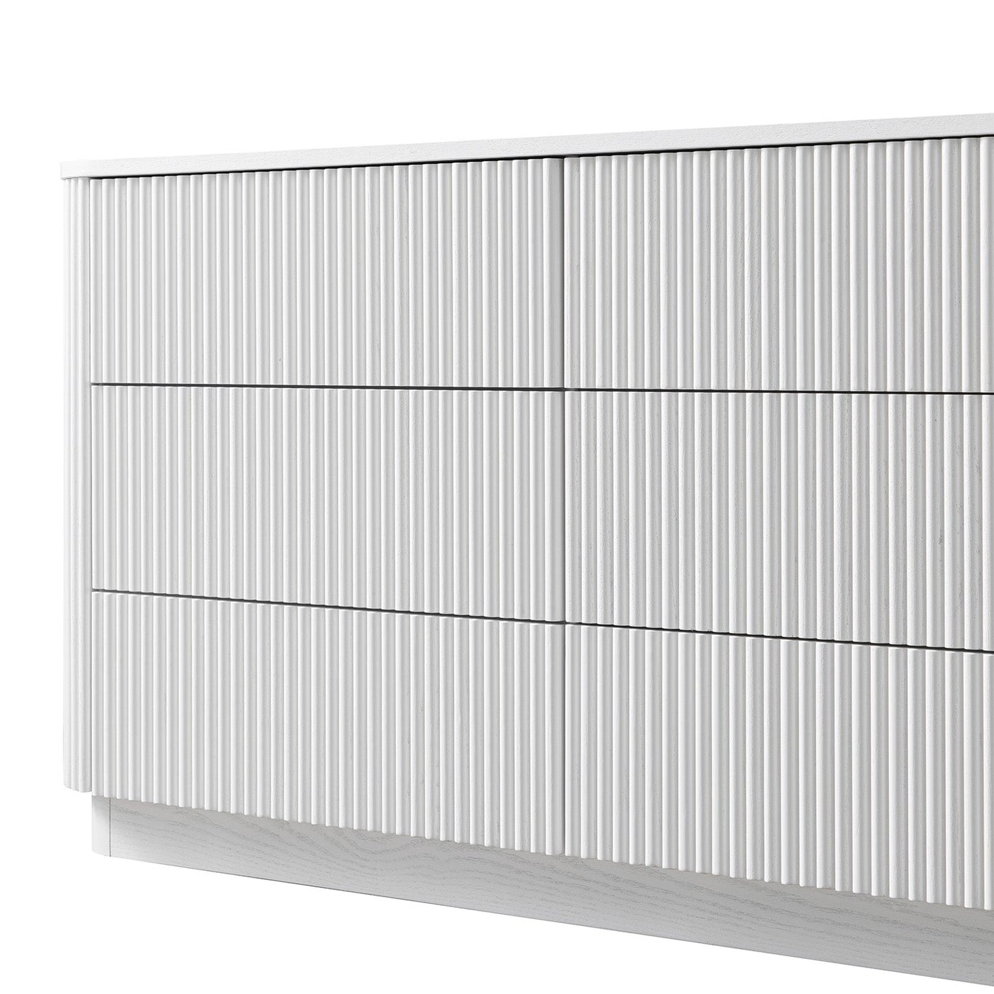 Commode Maru à 6 tiroirs, blanc délavé