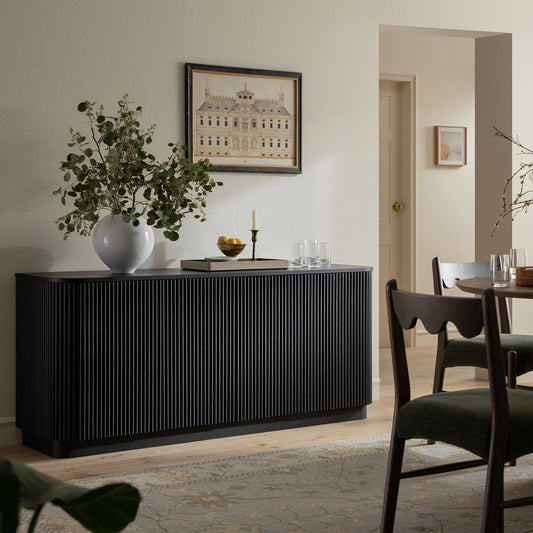 Grand buffet 4 portes Maru, noir