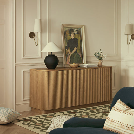 Grand buffet 4 portes Maru, chêne