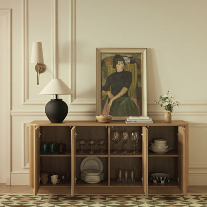 Grand buffet 4 portes Maru, chêne