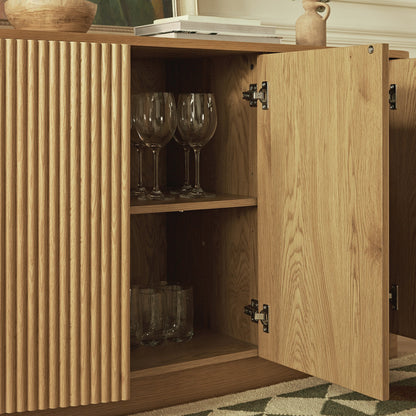 Grand buffet 4 portes Maru, chêne